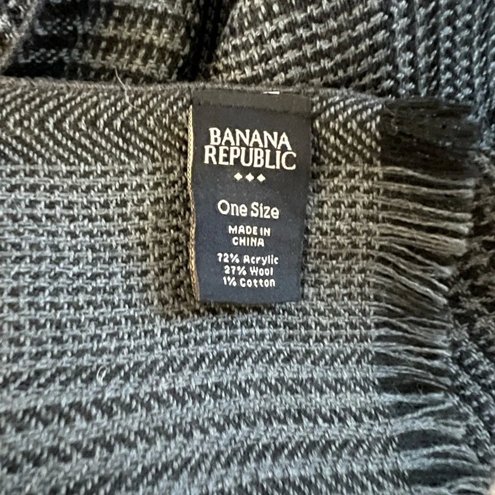 Banana Republic Black Scarf with Fringed Ends